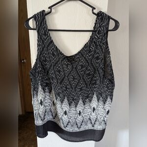 Danny & Nicole Monochrome Patterned Tank Top
